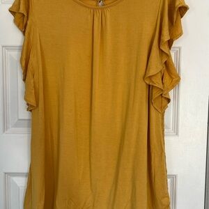 Matilda Jane Gold Ruffled Flutter Sleeve Blouse